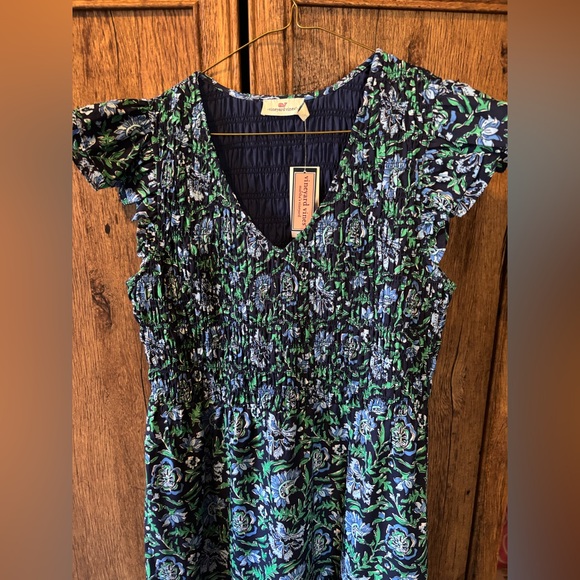 Vineyard Vines Blue Floral Midi Dress - Picture 10 of 13